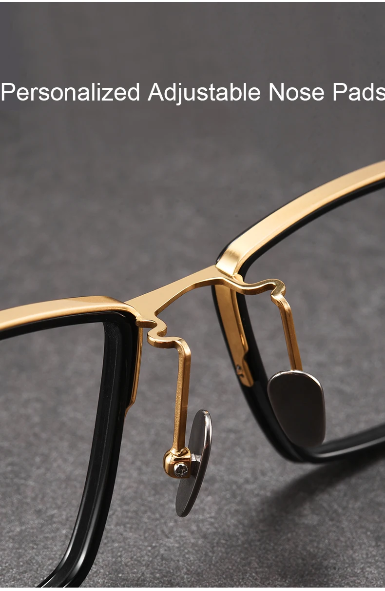 Japanese Handmade Titanium Half Square Glasses Frame For Men Big Size Optical Myopia Eyeglasses Vintage Designer Eyewear New