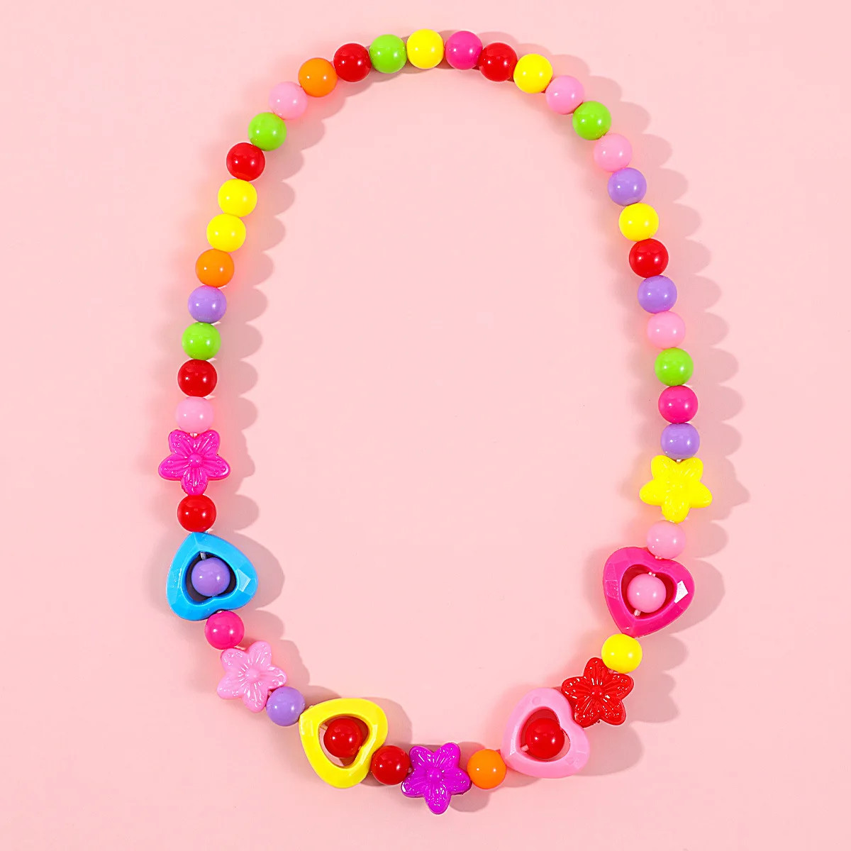 Makersland Children's new Beaded Flower 2025 Bracelet Colorful Acrylic Flower Necklace Girls Children's Jewelry Sets Wholesale