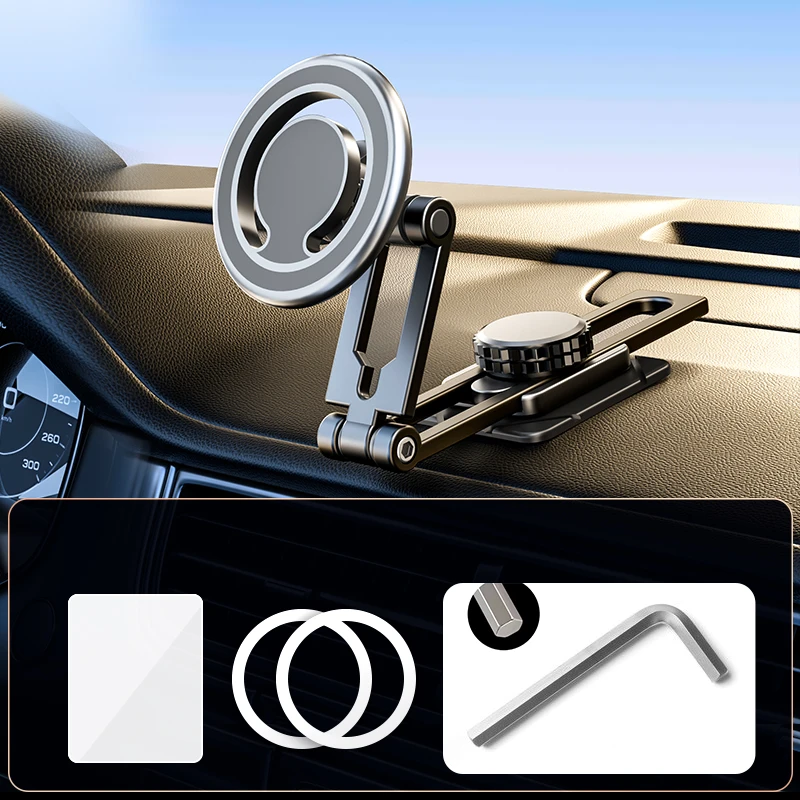 48pcs Strong Magnet Car Phone Holder Stand Macsafe 720 Rotate Extendable Magnetic Smart phone Bracket For iPhone Samsung Xiaomi