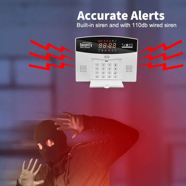 Tuya Alarm System Home Security Alarm Kits Works With GSM / WiFi Support Multi-language Switching Smart Life/Tuya Smart APP