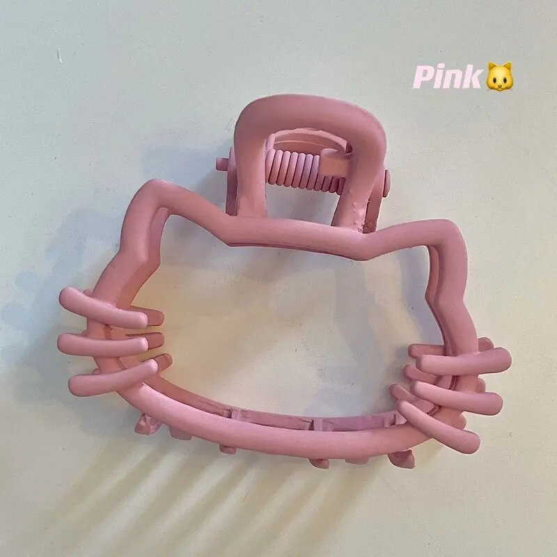 1/2pcs Pink Cat Bear Hair new Claw Simple Wild Geometric Women Girls Gift Clamps Hair Crab Metal Hair Clip 2025 Claw Accessories Headwear