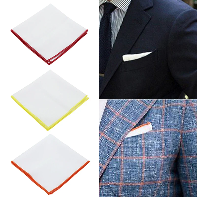 Silk Kerchief Man Dark Blue Striped April Fool's Day Fit Formal Party Pocket Square Handkerchiefs Suit Hanky Accessory Male Gift