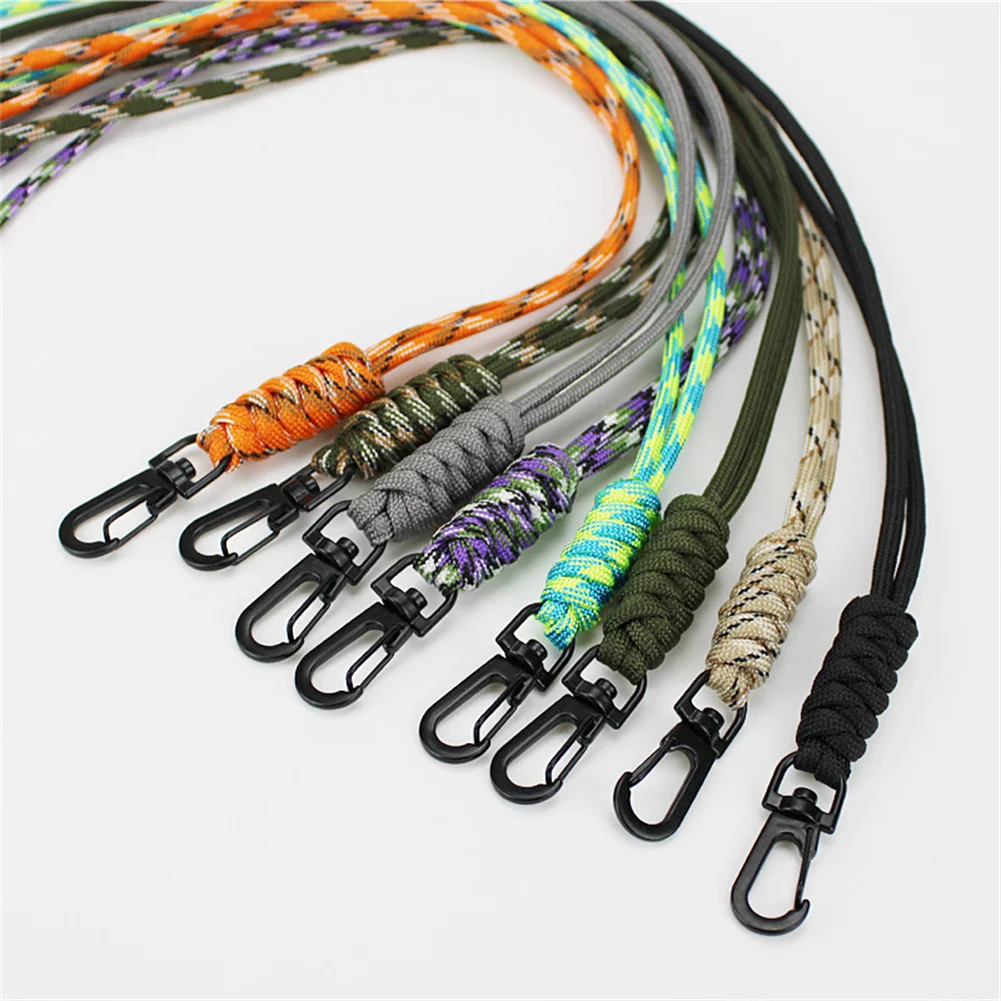 Rotatable Buckle new Key Ring Paracord Lanyard Keychain High Strength 2025 Cord Lanyard Mobile Phone Keychain Whistles Cord Wrist Strap