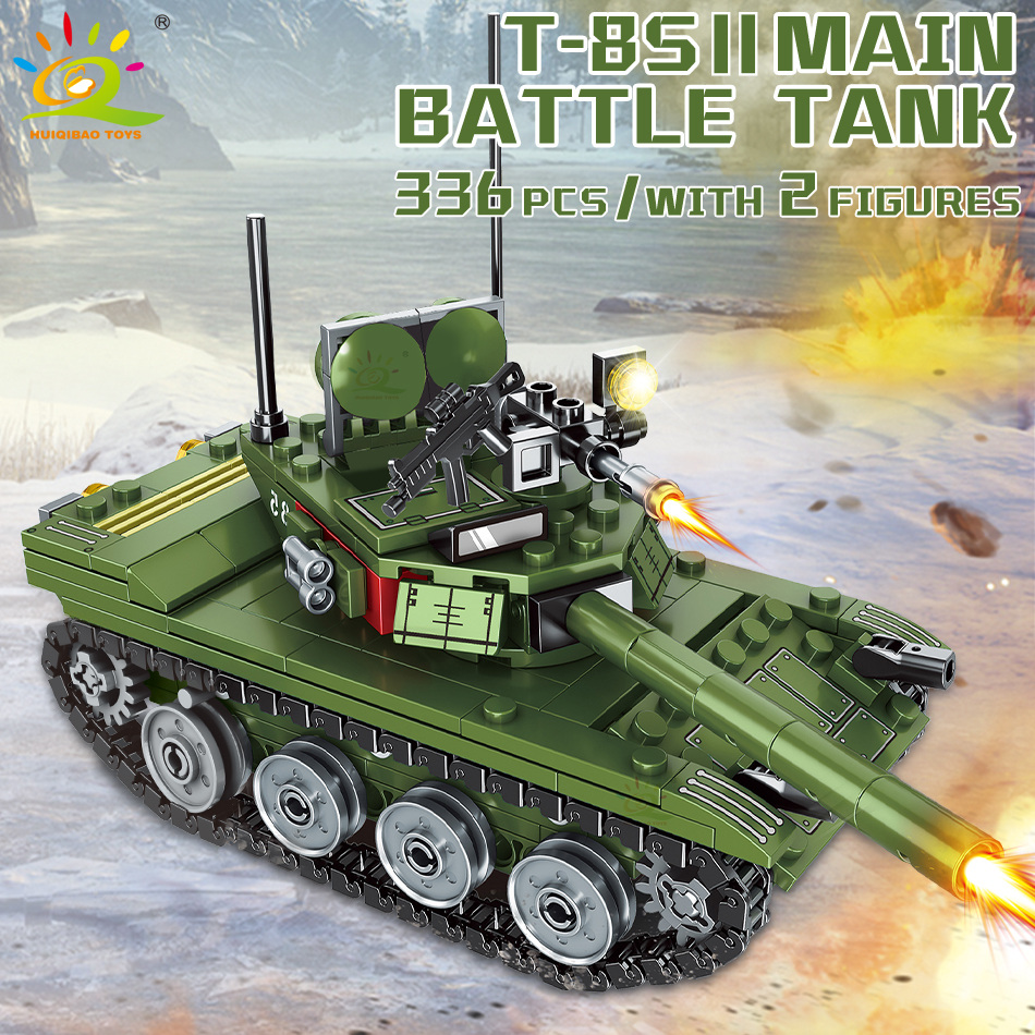 2025 336 pieces of 85 main battle tank building blocks, soldier image building blocks, children's puzzle toys