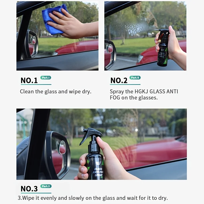 Anti Fog Spray Car Defogger Glass Antifog Cleaner Coating Liquid Oil Film Removing Spray Anti-fog For Car Mirror Windows Screens