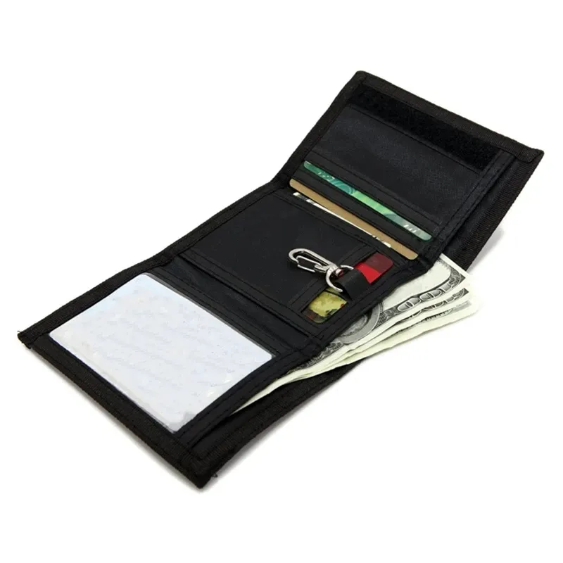 Men Trifold Wallets Women Short Coin Purses Casual Canvas Fabric Young Novelty Money Bags Male Card Holder With ID Window