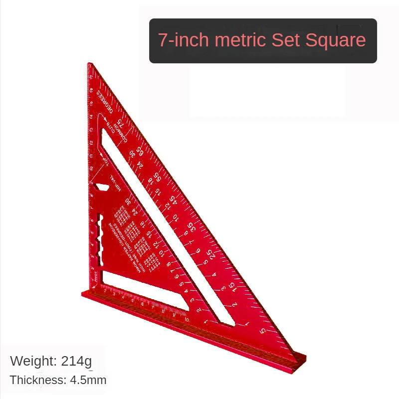 new Triangle Ruler 7Inch Measurement 2025 Tool Aluminium Alloy Carpenter Set Square Angle Woodworking Tools Try Square Triangular Metric