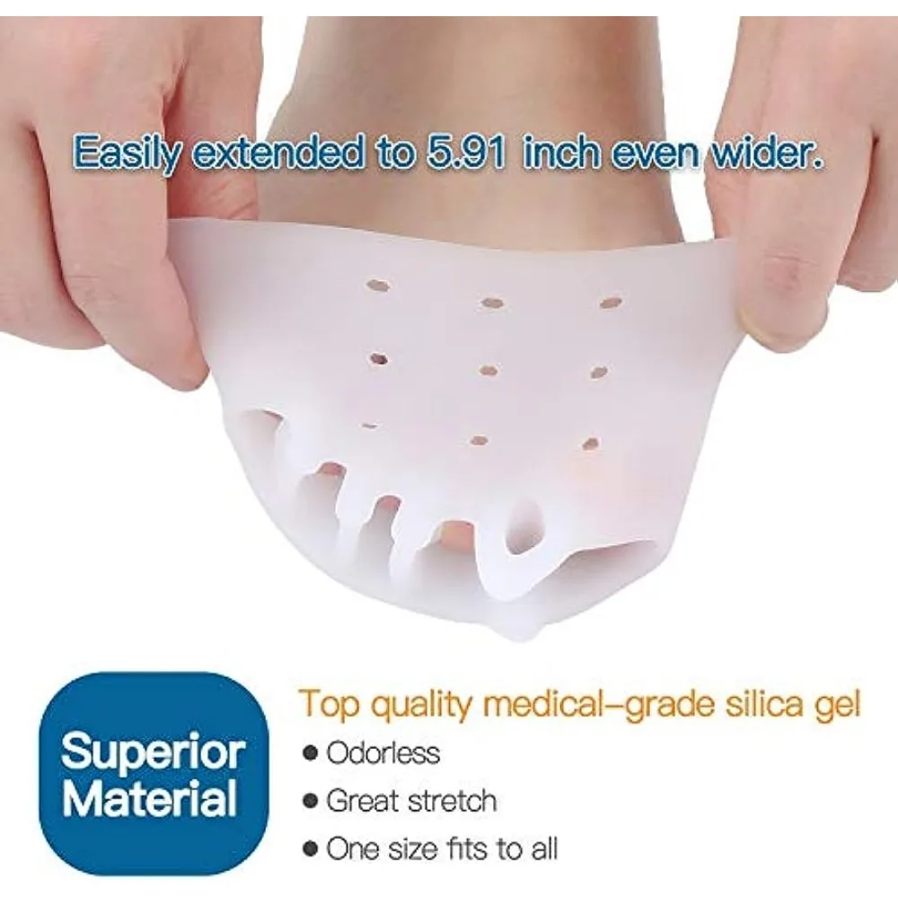 2pcs Soft Silicone Gel Sleeve Supports Suitable Night and Home Use and Replace Them Regularly Hallux Valgus Orthotic Device
