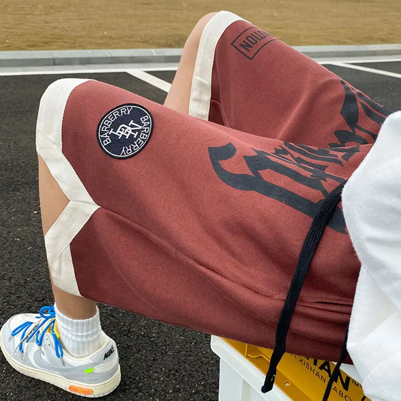 Gmiixder Hiphop Letter Printed Shorts new Men's American Summer Street Shorts Loose Versatile Sports Basketball 2025 Casual Half Pants