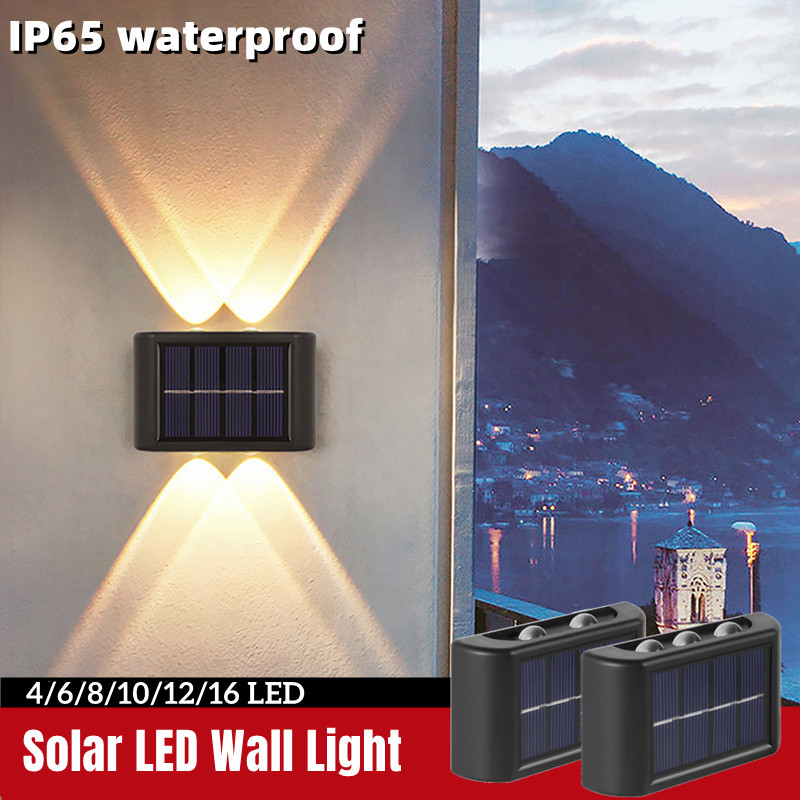Solar Wall Lamp Outdoor Waterproof Solar Lights Up And new Down Luminous Lighting For Garden Street Landscape Balcony 2025 Outdoor Decor