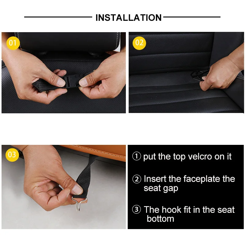 Car Seat Storage Organizer Bags Interior Accessories Parts Folding Table Dining Tray Kick Pad Organizer For Car
