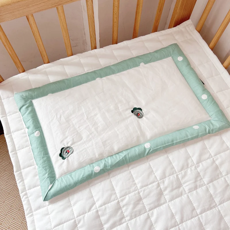MILANCEL New Baby Low Pillow Infant Cute Embroidered Animals Pillow