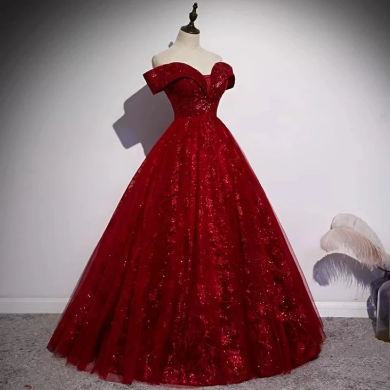 Ashely Alsa Wine Red Quinceanera Dresses Cap Sleeve Ball Prom Birthday Party Gown Sweet 16 15 Year Christening Pageant Dress
