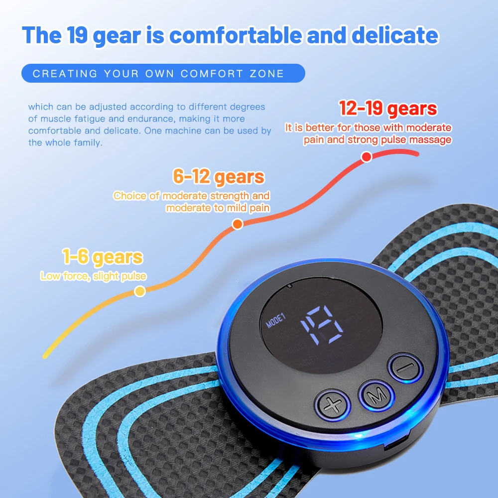 EMS Back Stretcher Electric Pulse Massager Patch Tens Cervical Masajeador Electrode Gel Pads Muscle Stimulator Neck Pain Relief