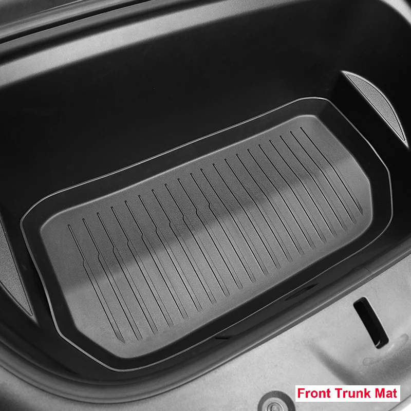 MY TPE Rubber Frunk Mat/Sub-Trunk Tray for Tesla Model Y 2021-2023 Cargo Liners Front & Rear Trunk Storage Lower Mat Waterproof
