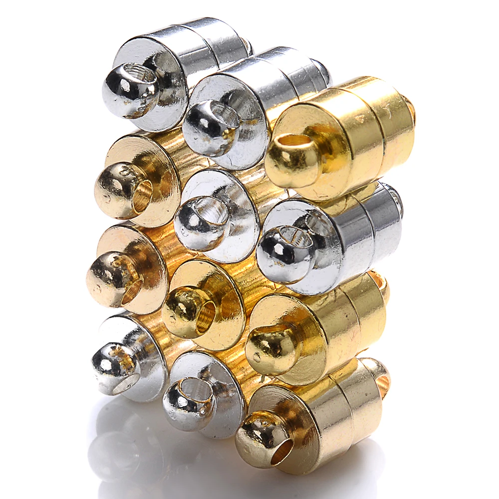 iYOE 5pairs/Lot 12x6mm Magnetic Clasps Cylinder End 2025 Buckle Magnet Claps For Connector Rope new Chain DIY Jewelry Bracelet Necklace