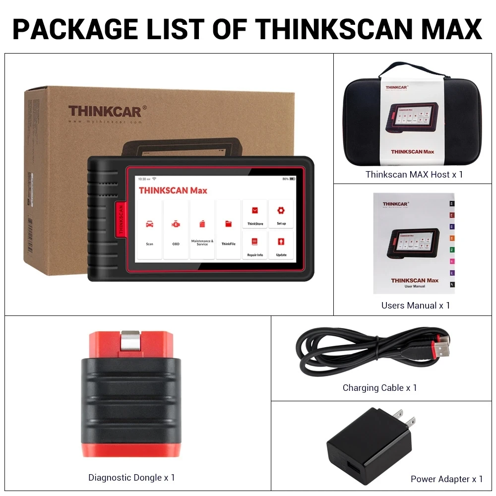 ThinkCar THINKscan Thinktool Max Thinkscan Max2 OBD2 Scanner Professional Full System OBD2 Diagnostic Tool ECU Coding PK MK808