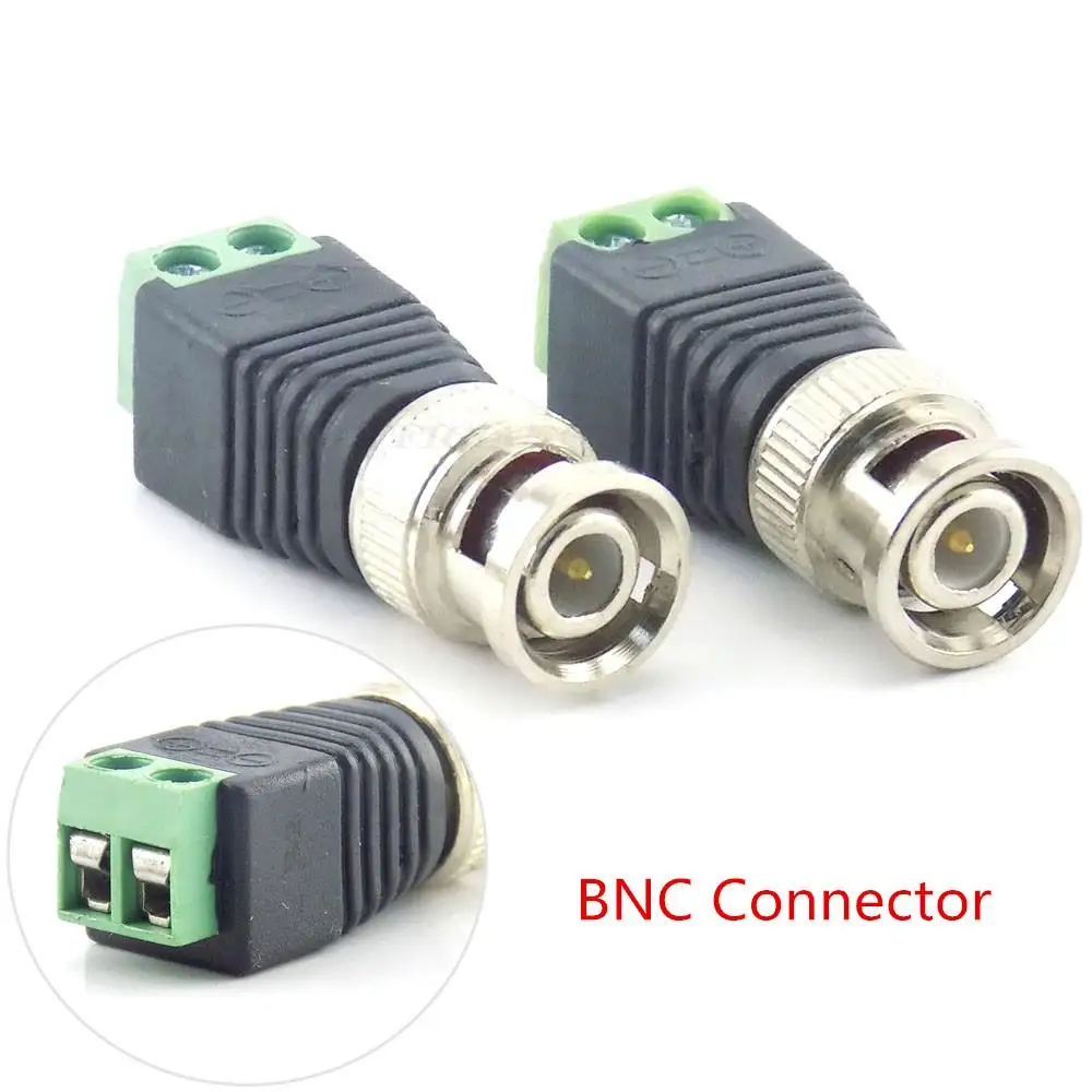 2/5/10pcs 12V DC BNC Male female Connector Coax Cat5 to BNC Female Plug for Led Strip Lights Video Balun CCTV Camera Accessories