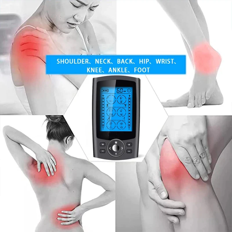 36-Mode Massager Muscle Stimulator 3in1 Electric Acupuncture Body Massage Slimming Electrostimulator Silver and Black