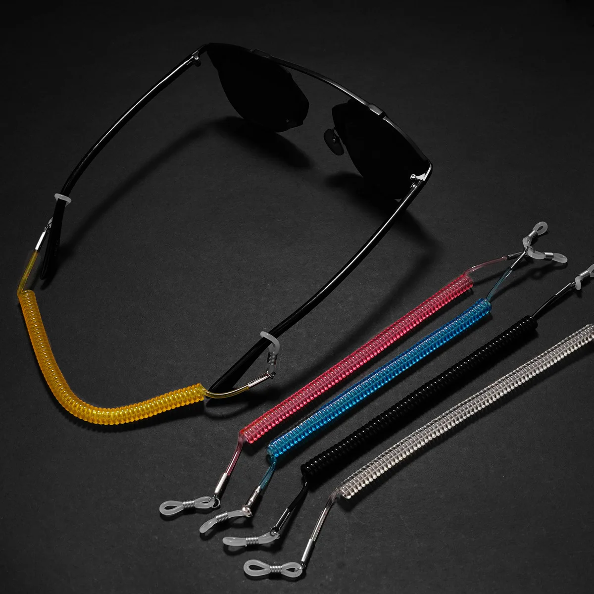 Anti-Drop Pu 2025 Spring Line Glasses Chain Sports High Elastic Stretch Eyeglasses Lanyard new Children Reading Fixed Glasses Holder Rope