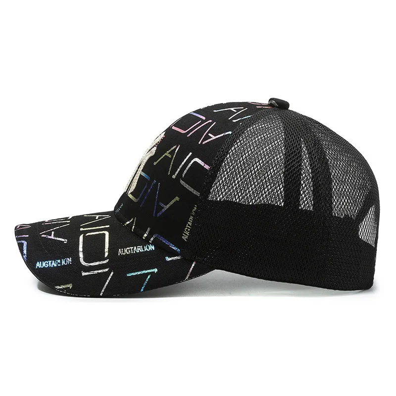 New Summer Breathable Women Men Baseball Caps Female Male Geometic Print Mesh Snapback Hats Cap for Woman Men Gorras Trucker Hat