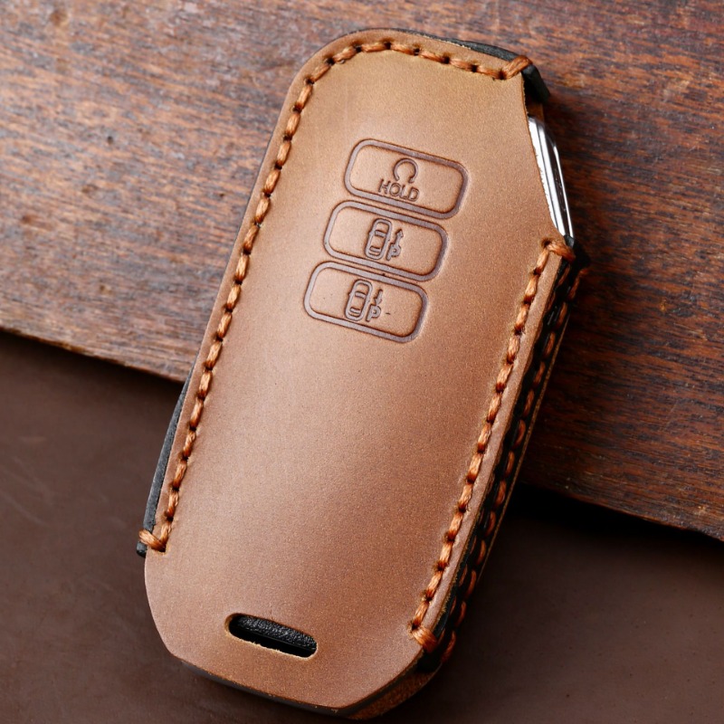 7 Buttons Leather Car Key Case Cover for Kia 2022 Sportage 2023 Niro Hybrid 2021 Sorento 2021 2022 MQ4 2022 EV6 GT-Line K8 V6