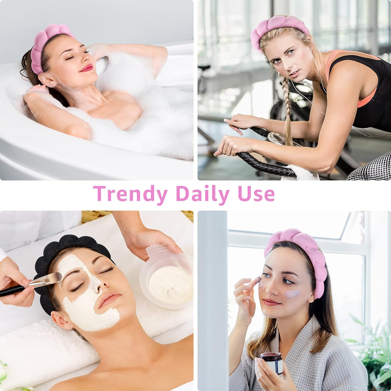 Spa Headband for 2025 Women Sponge & Terry Towel Cloth Fabric Head Band for Skincare, Face Washing, new Makeup Removal, Shower
