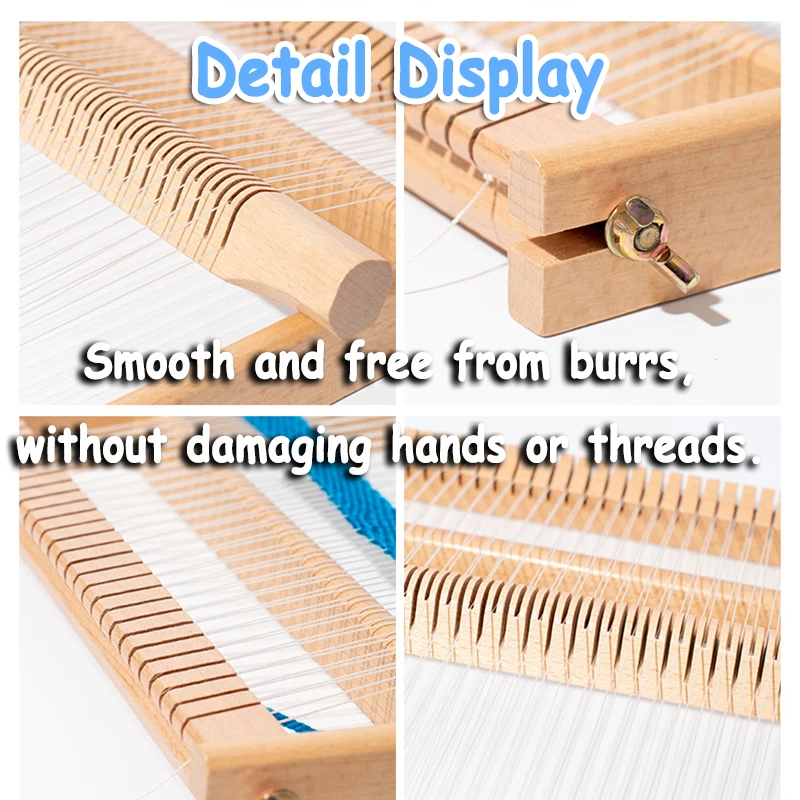 Children Weaving Loom Set Tools DIY Wooden Loom Knitting Machine Large Size Fine Motor Training Toys for Girls 10 to 12 Years