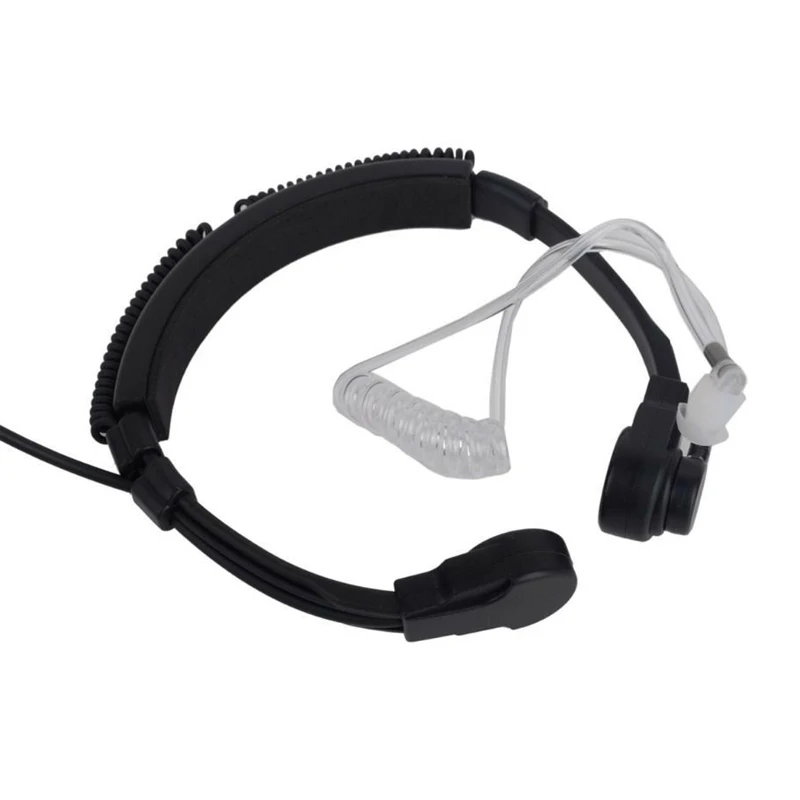 Walkie Talkie Microphone Tactical Throat Mic Earpiece Headset NATO Plug for Kenwood Baofeng UV-5R