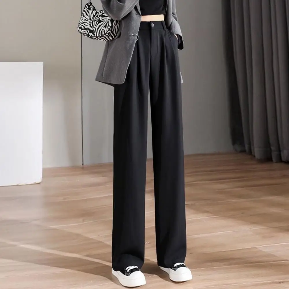 Women Trousers Chic Anti-wrinkle Wide 2025 Commute Lady Suit Pants Lady Garment new Lady Suit Pants Summer Spring Trousers