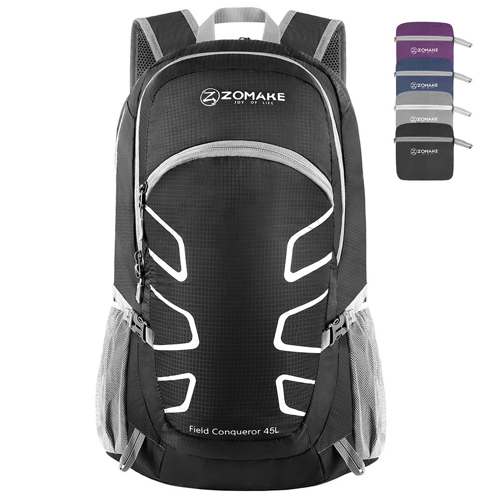 ZOMAKE 45L Ultra Lightweight Packable Small Backpack Water Fishing Bags Waterproof Resistant Travel Hiking Daypack for women man