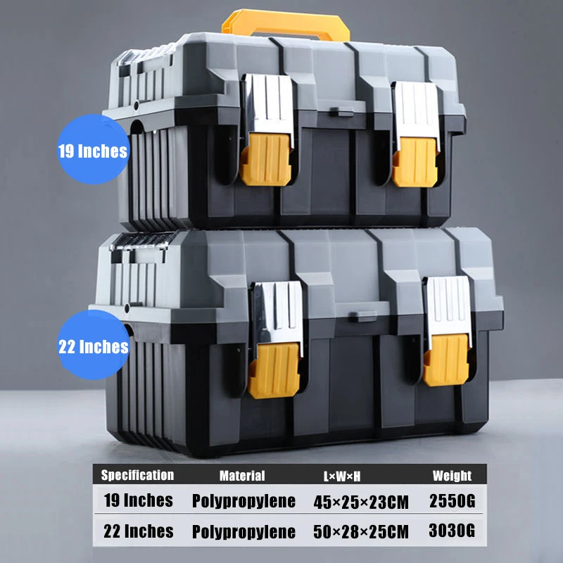 Empty Large Tool Box 3-stage Storage Case Organizer Waterproof Plastic Pelican Hard Case Carry Folding Accessory Storage Toolbox