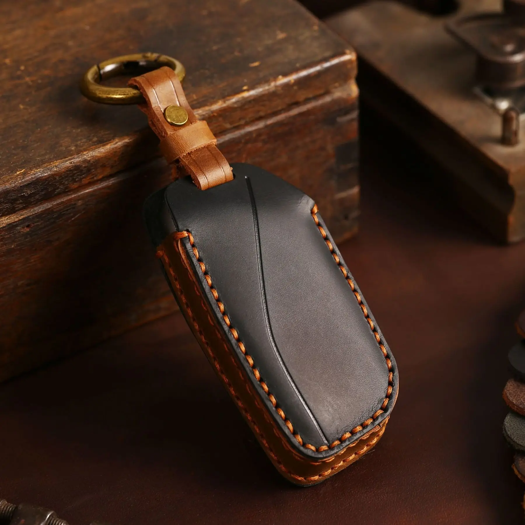 New 2023 Leather Remote Key Case Cover For Series 7 740Li X7 XM I7 IX U11 new G21 F40 U06 Ixs 2025 Car Accessories Keychain Holder