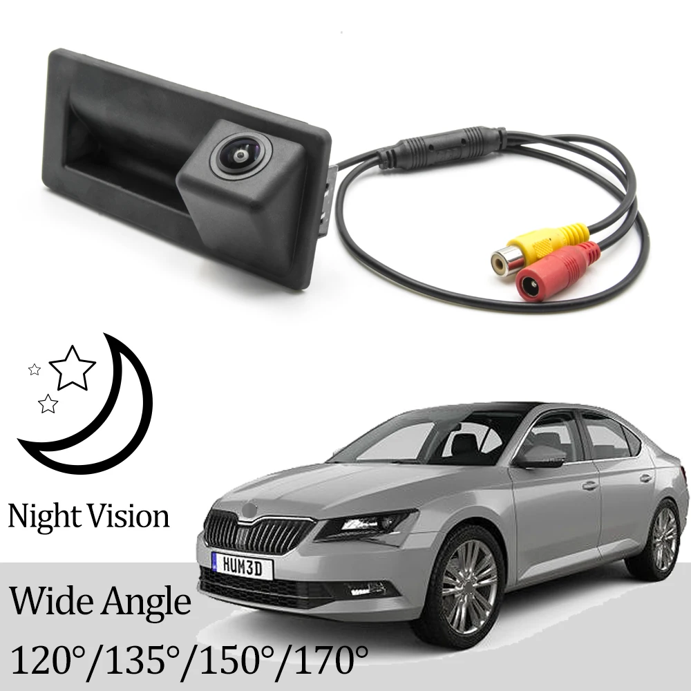 CCD HD 2025 AHD Trunk Handle Rear View Camera For Skoda new Superb 3 2015 2016 2017 Car Backup Reverse Parking Monitor