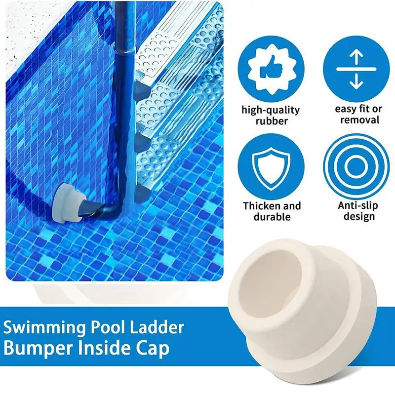 Pool Ladder Rubber End Caps 2pcs Durable Rubber Caps For Pool Ladder Steps Replacement Pool Accessories Fit 1.90in Above Ground