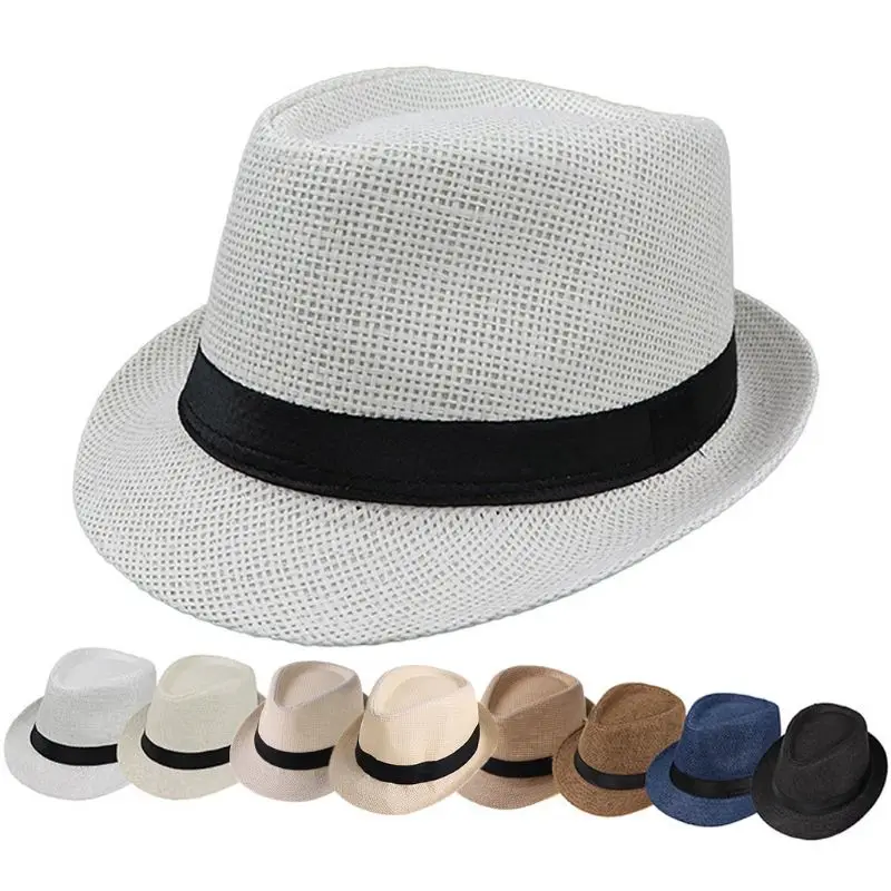 Children Kids Summer Beach 2025 Straw Hat Jazz Panama Breathable Hat Large Brim Outdoor new Breathable Hats Girls Boy Sunhat