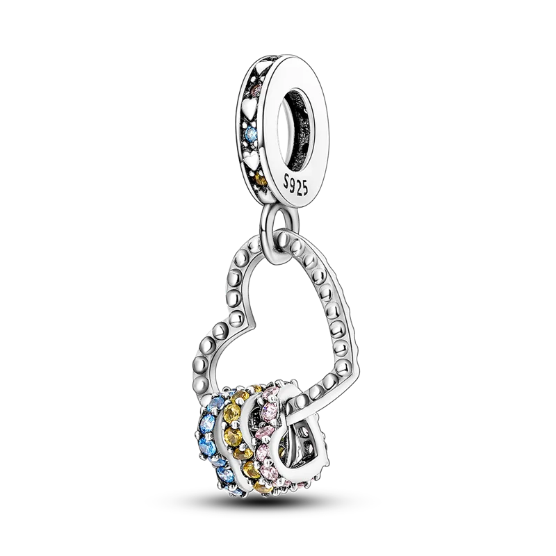 925 Sterling Silver Sister In My Heart Friend Friendship Bead Charm Fit Original Pandora Bracelet Necklace Jewelry Making Gift