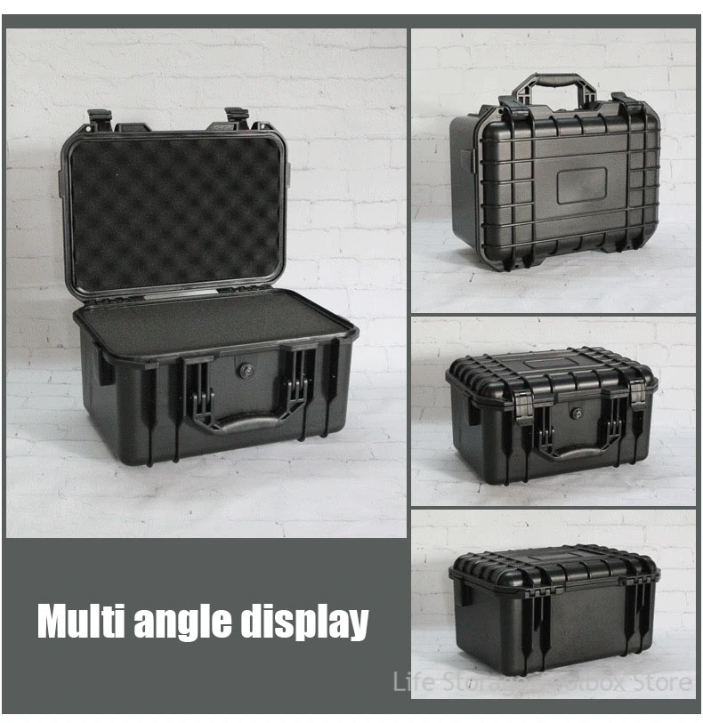 Sealed Tool Box Waterproof Hard Case Large Toolbox with Sponge Portable Storage Box ABS Plastic Instrument Tool Case Organizer
