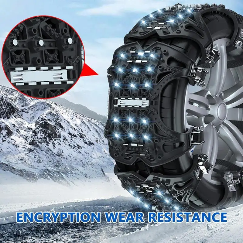 Car Tire Chain Anti Skid Snow Chains Car Winter Tire Wheels Chains Winter Outdoor Snow Tire Emergency Tire Crawler For Vehicles