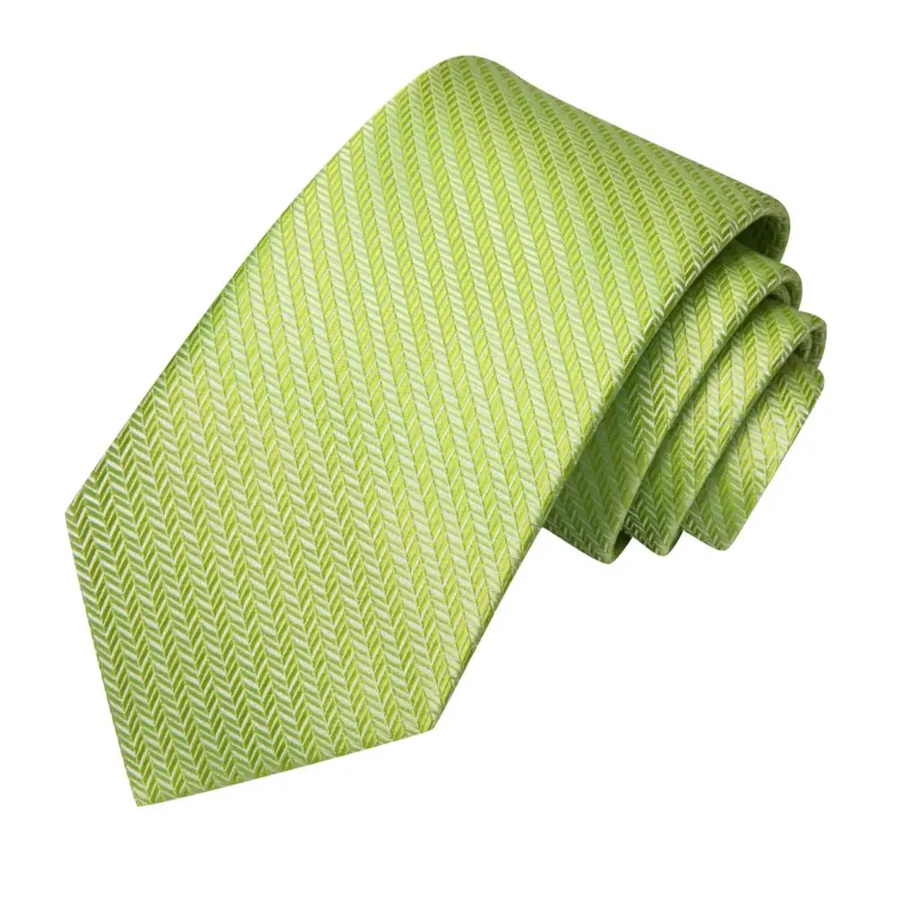 Striped Green Tie For Men 2023 New Elegant Mens Necktie Pocket Square Cufflinks Groom Wedding Accessorie Hi-Tie Design Wholesale