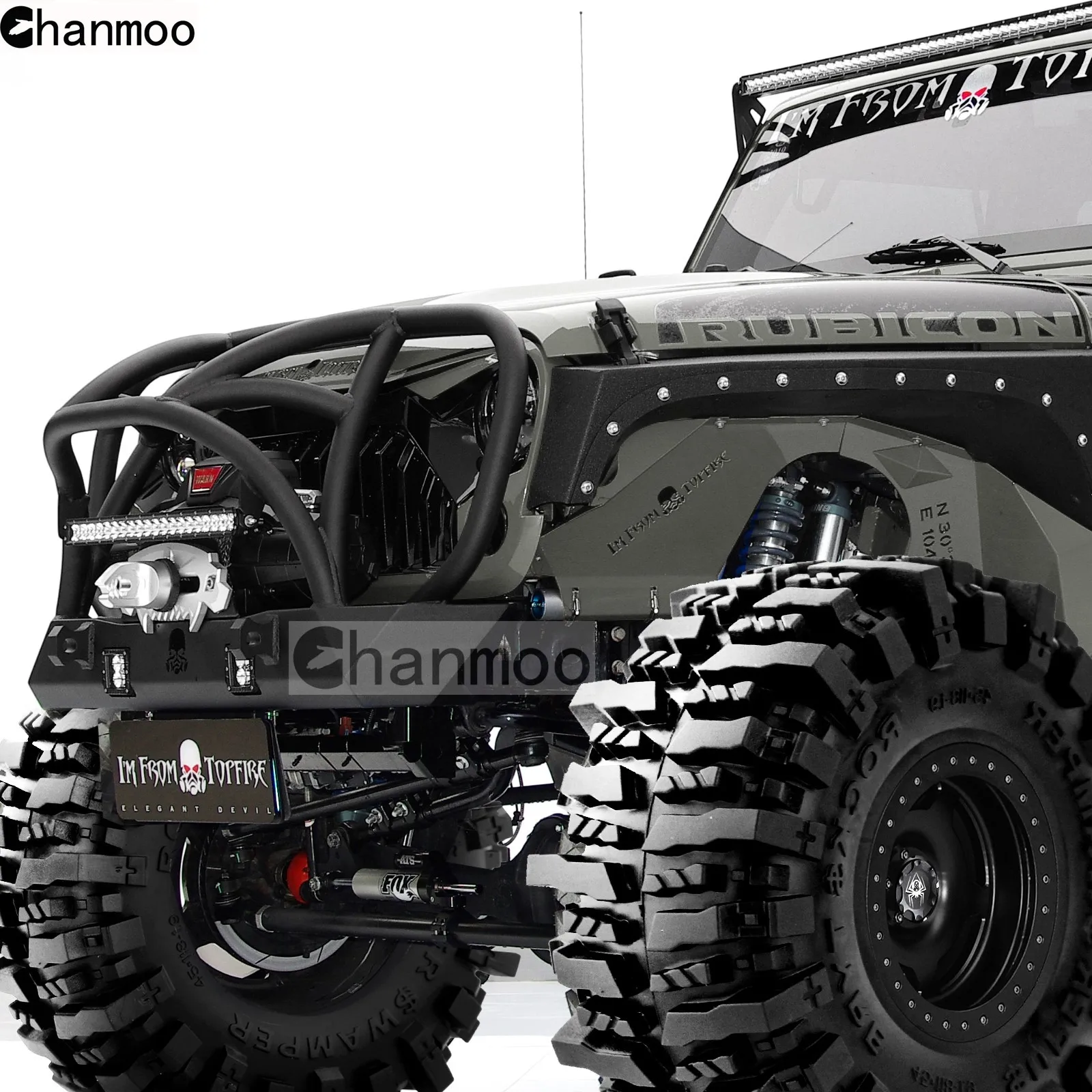 Chanmoo 1.9in Crawler Tires 118mm Wheel Rubber Tyre for 1:10 RC Car Axial Traxxas SCX10 II III TRX4 RC4WD D90 YK4102 Gen8 Redcat