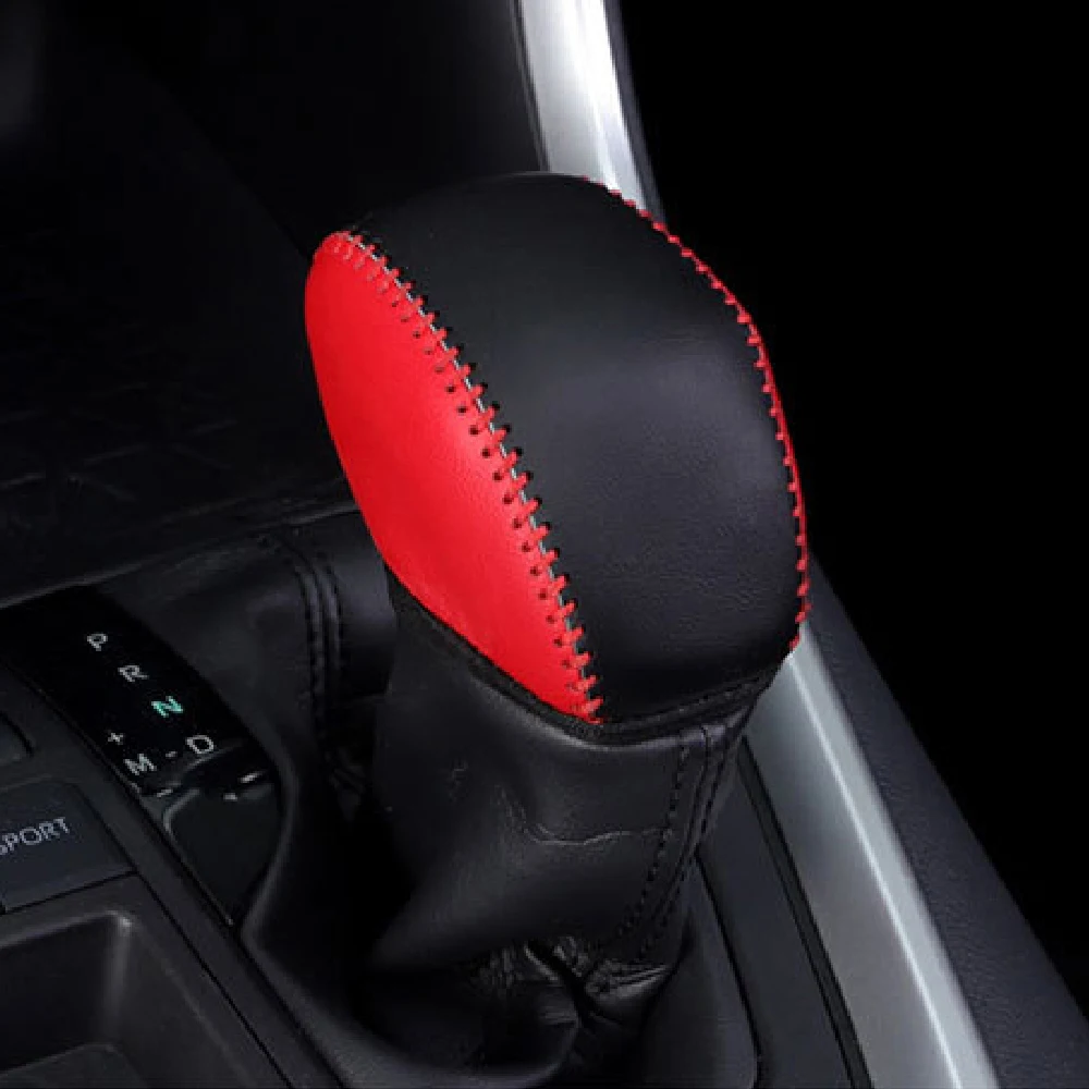 Leather Car Gear Head Shift Knob Cover Gear Shift Collars Fit for Toyota RAV4 RAV 4 XA50 MK5 2019 2020 2021 Accessories