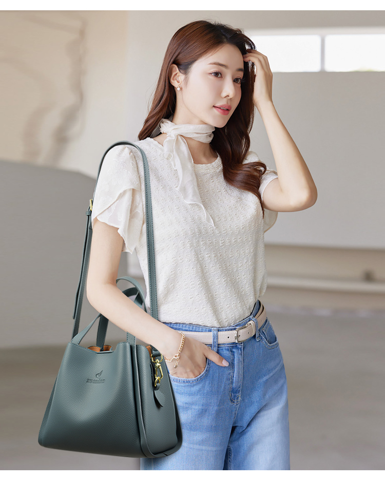 For Women New Soft Leather Designer Tote Bucket Branded Large Handbag Trend Women Simple Bag Female Luxury Shoulder Bags Purses