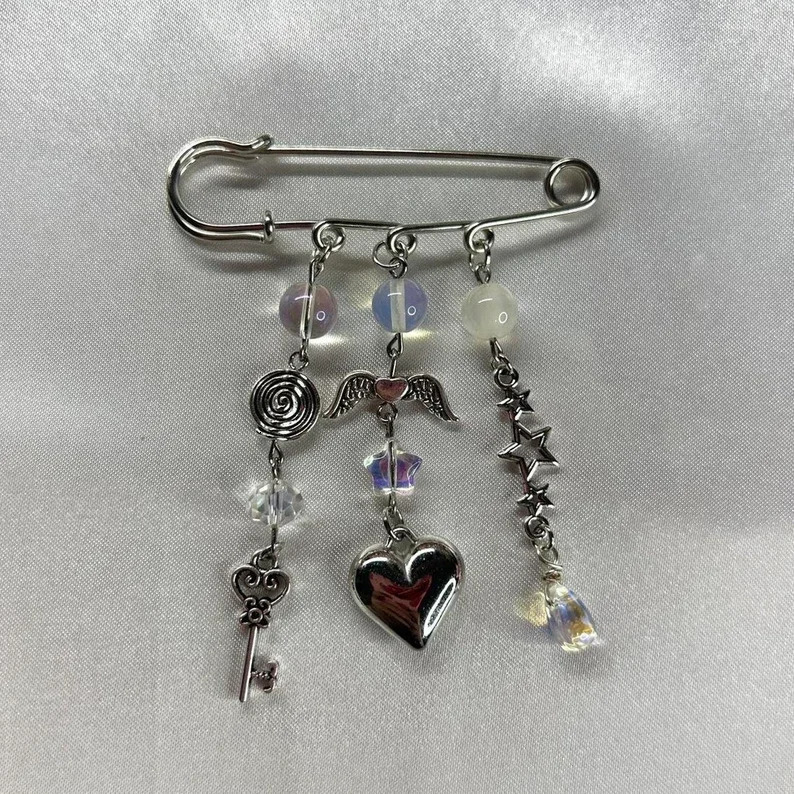 Beaded Bag Pins | Bag accessories safety pin bag charm coquette core cottage core y2k gifts for valentines day 240524