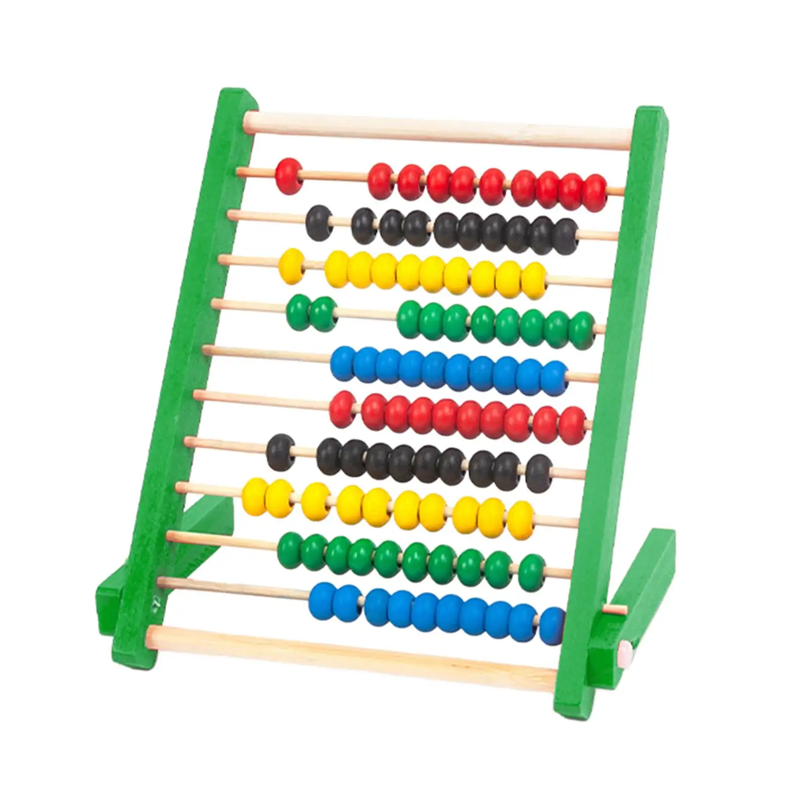 Toddlers Mathematics Toy Beads Game Kids 10 Row Wooden Counting Frame Abacus