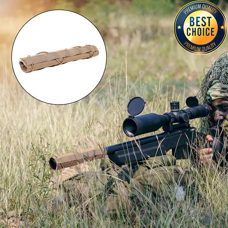 1000D Tactical Airsoft Suppressor Cover Sniper Airsoft Silencer Protector Cover Case Military Camouflage for Hunting Shooting