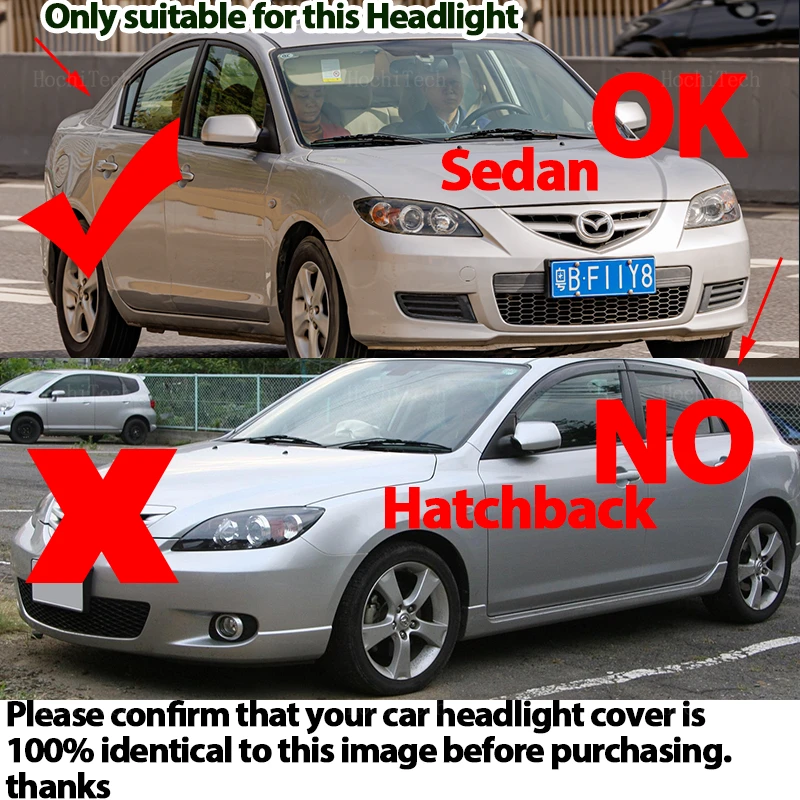 Head Lights Cover For Mazda 3 Mazda3 Axela BK 2003-2008 Transparent Housing Front Headlights Lens Shell Glass Lampcover