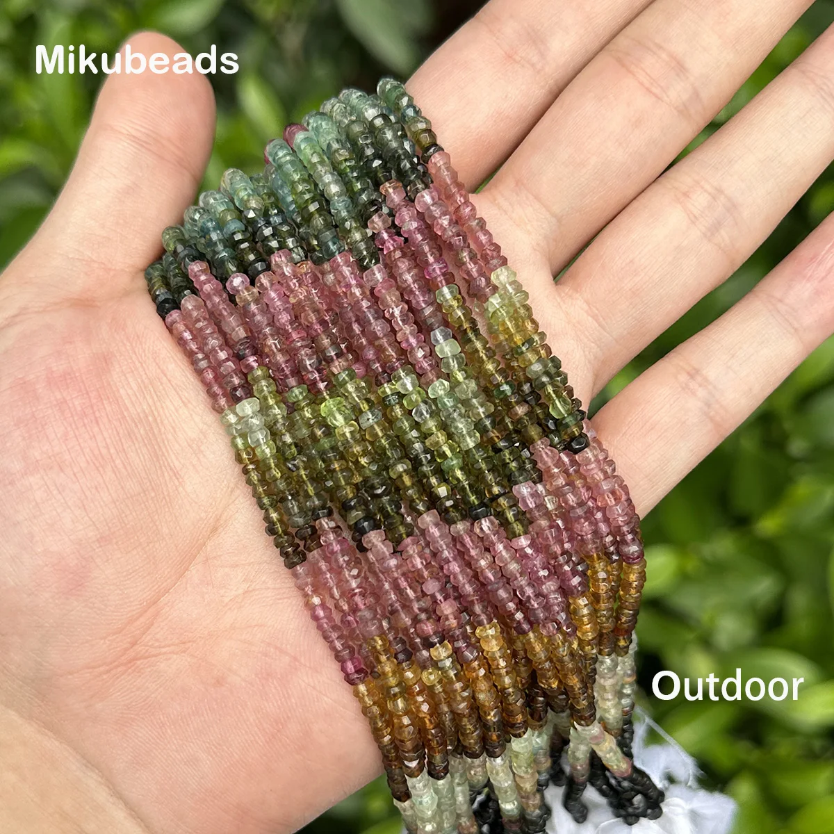 Special Price Natural 3.3mm 4A Tourmaline Faceted Rondelle Loose Beads For Jewelry Making DIY Bracelets Necklace