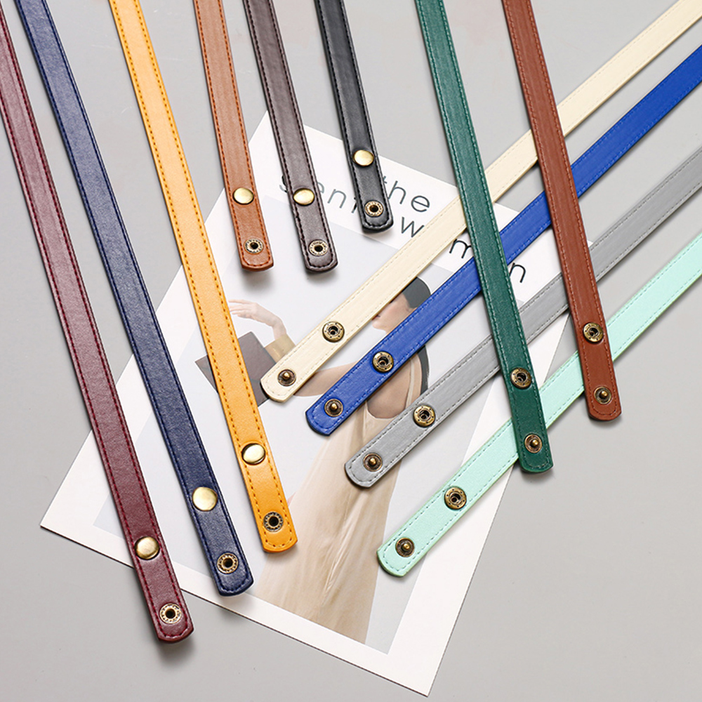 1.8*60cm PU Leather Snap Bag Strap Solid Color Short Hand Strap Women Replaceable Shoulder Bag Strap All-match Bag Accessories b6a03 5 bbcad