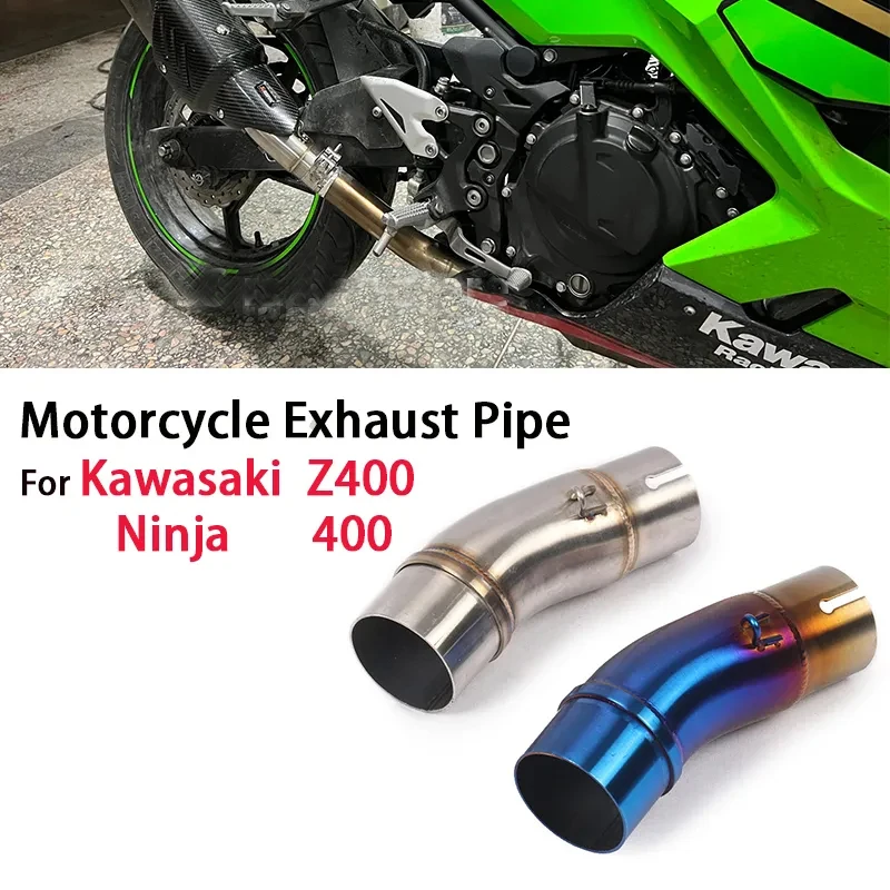 For Kawasaki Ninja 400 Ninja400 EX400 Z400 2017-2023 Motorcycle Exhaust Escape Moto Muffler System Mid Link Pipe with 51MM